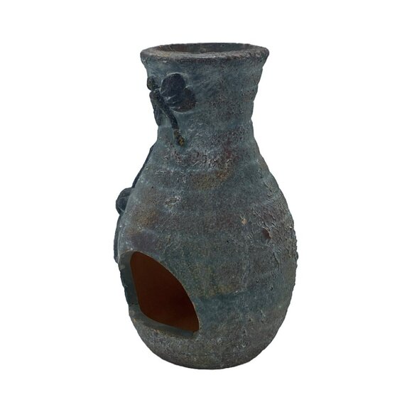 Dragonfly Tabletop Mini Chiminea Handmade Hand Painted Ceramic Tealight Holder - Picture 9 of 13